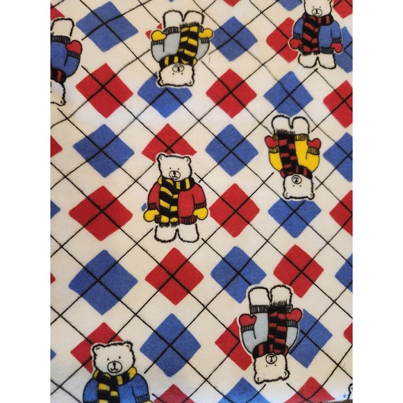 VTG 2000 Retired Juvenile Novelty Teddy Bears Fabric 96"x45" Primary Colors - Picture 3 of 4